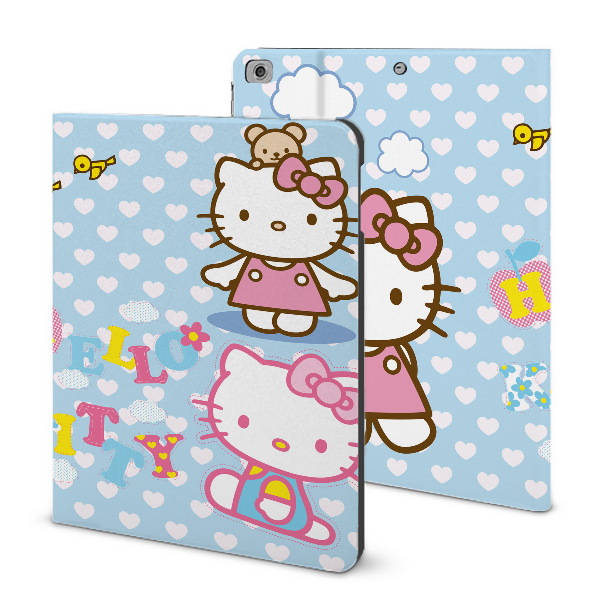 （画像用） Hello Kitty ハローキティ IPad ケース ブック型 PUレザー TPU 耐衝撃 軽量 薄型 ペン収納なし 全面保護 IPad 各モデル対応
